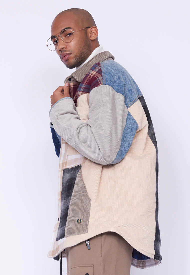 ALPHASTYLE: DUBHE PATCHWORK SHIRT