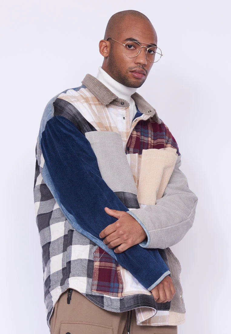 ALPHASTYLE: DUBHE PATCHWORK SHIRT