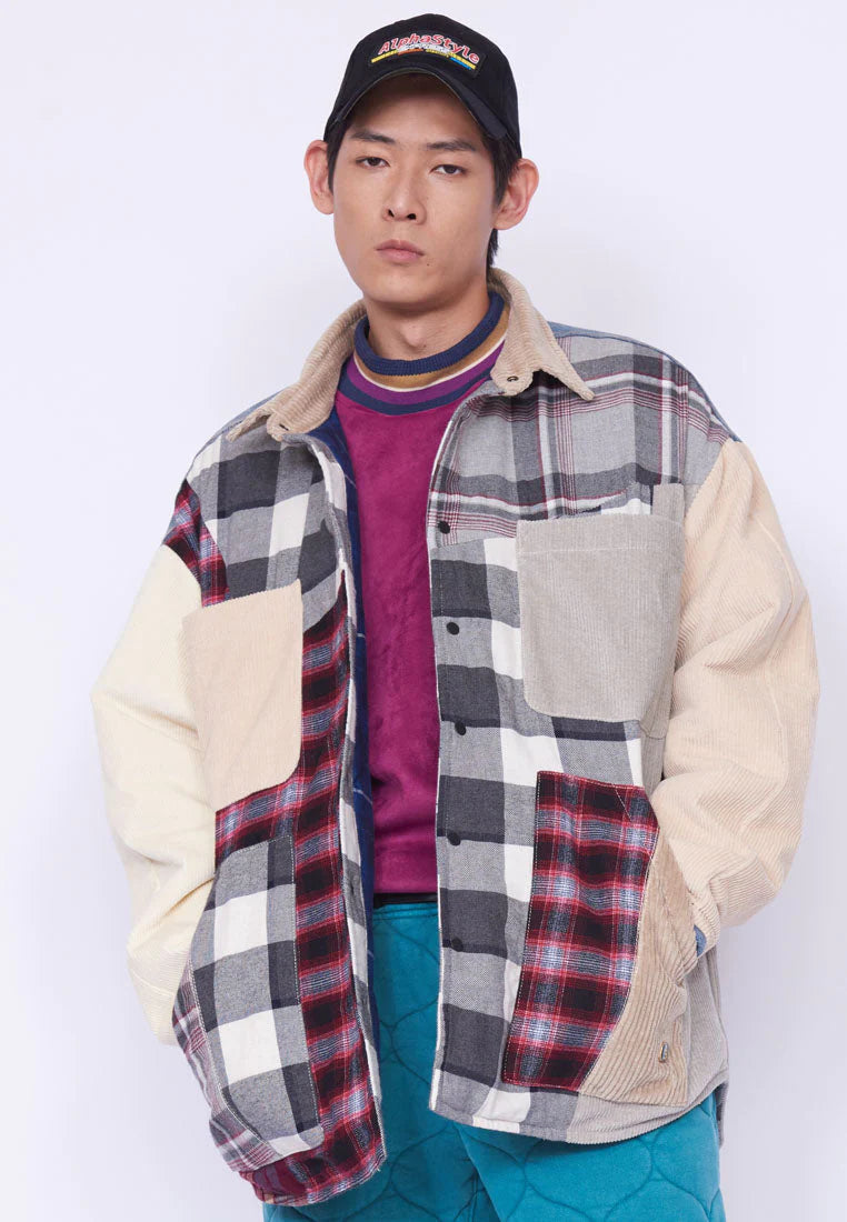 ALPHASTYLE: DUBHE PATCHWORK SHIRT