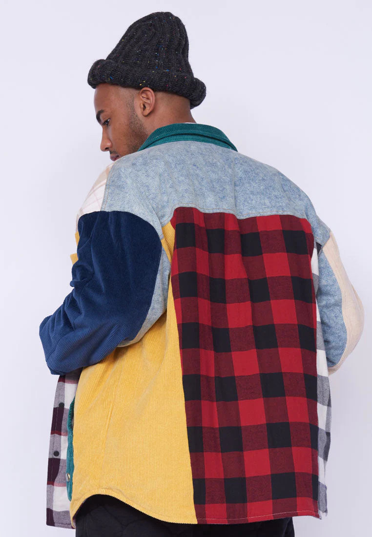 ALPHASTYLE: DUBHE PATCHWORK SHIRT