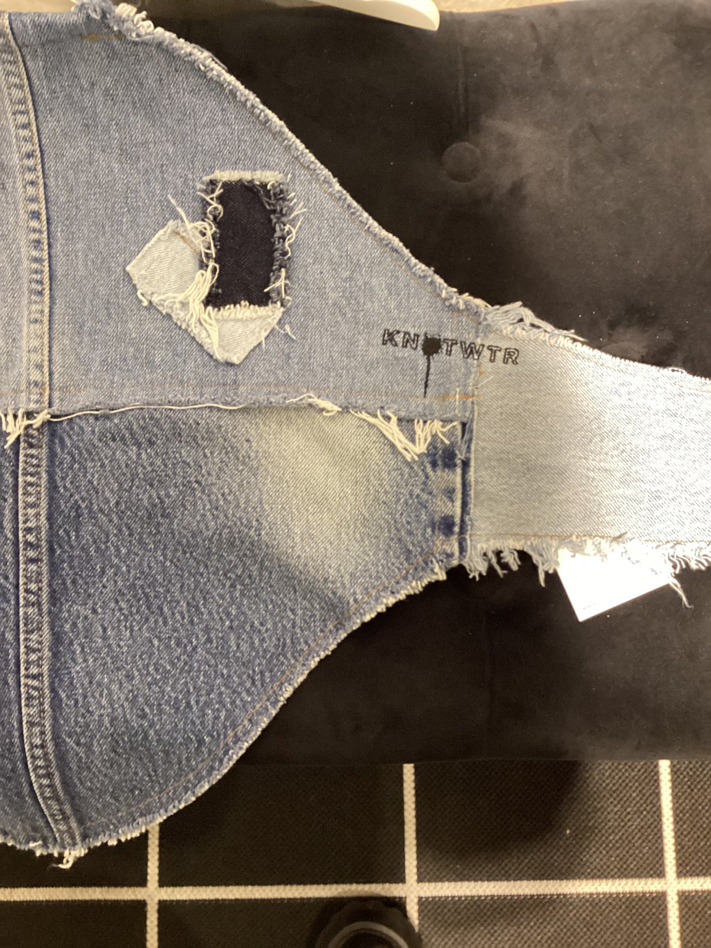 KNOTWTR: DENIM DIAMOND SHAPED TOP