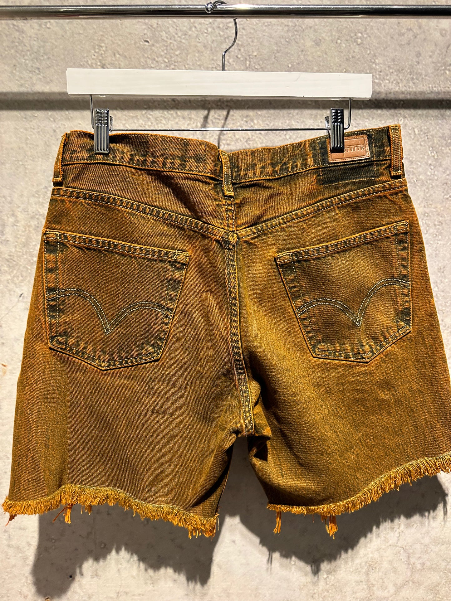 KNOTWTR: PATCHWORK DENIM SHORTS