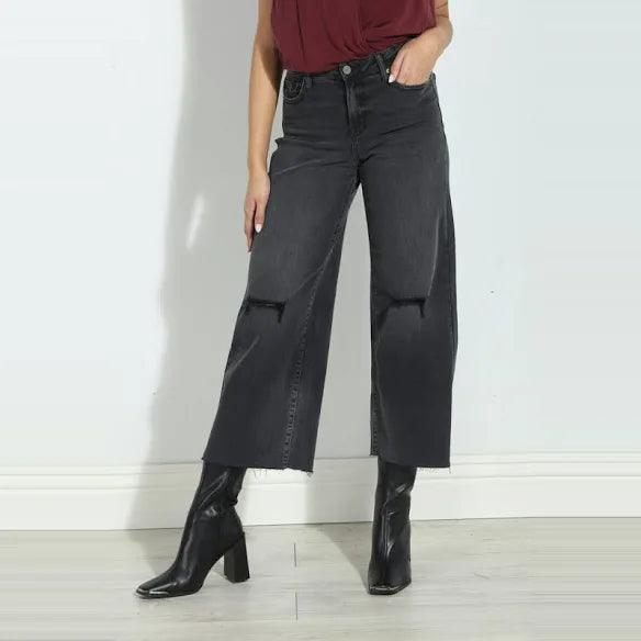 HIDDEN: NORI CROPPED WIDE LEG JEANS