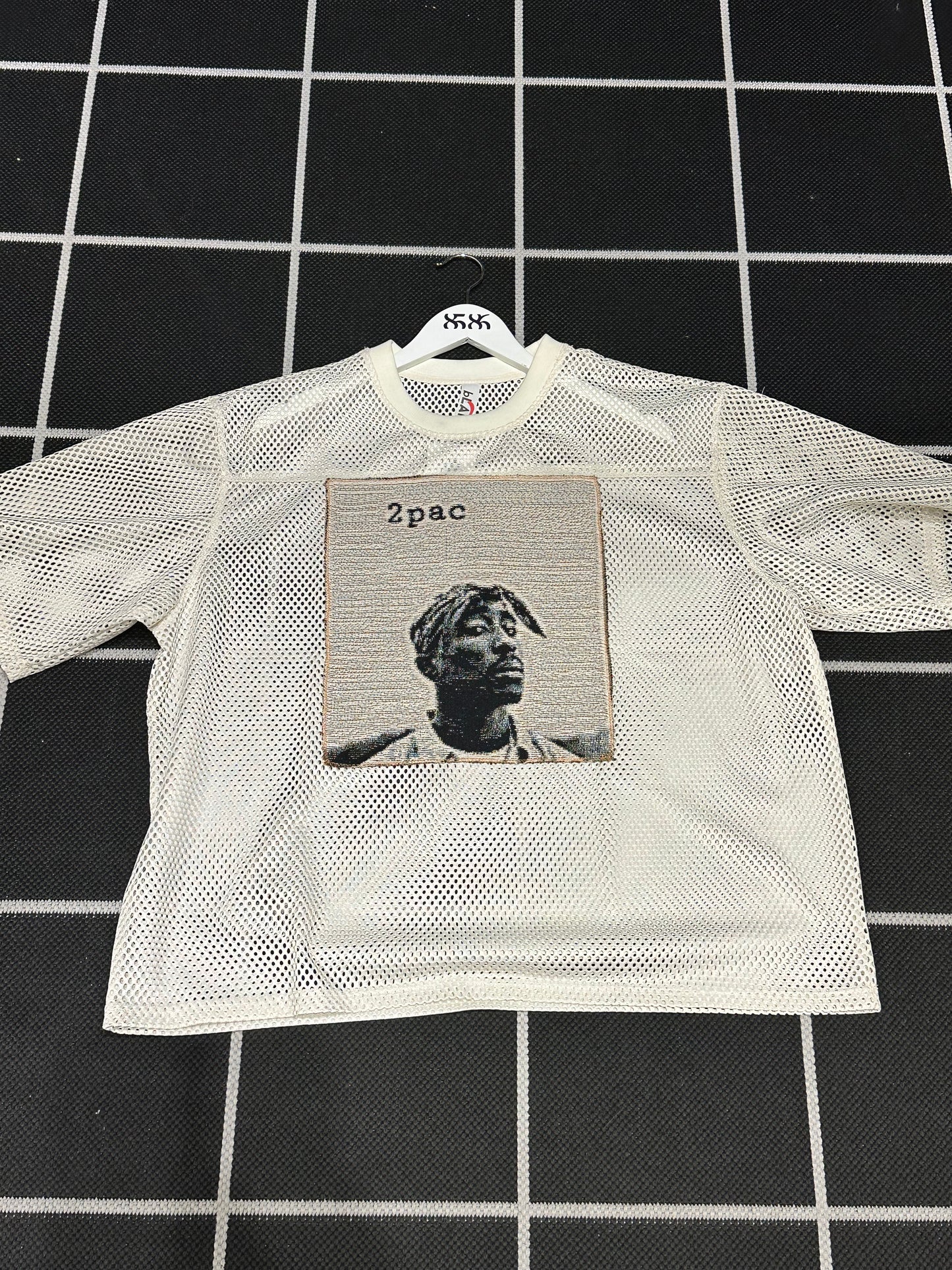 ANGEL GENTLE: PAC JERSEY MESH TAPESTRY TOP