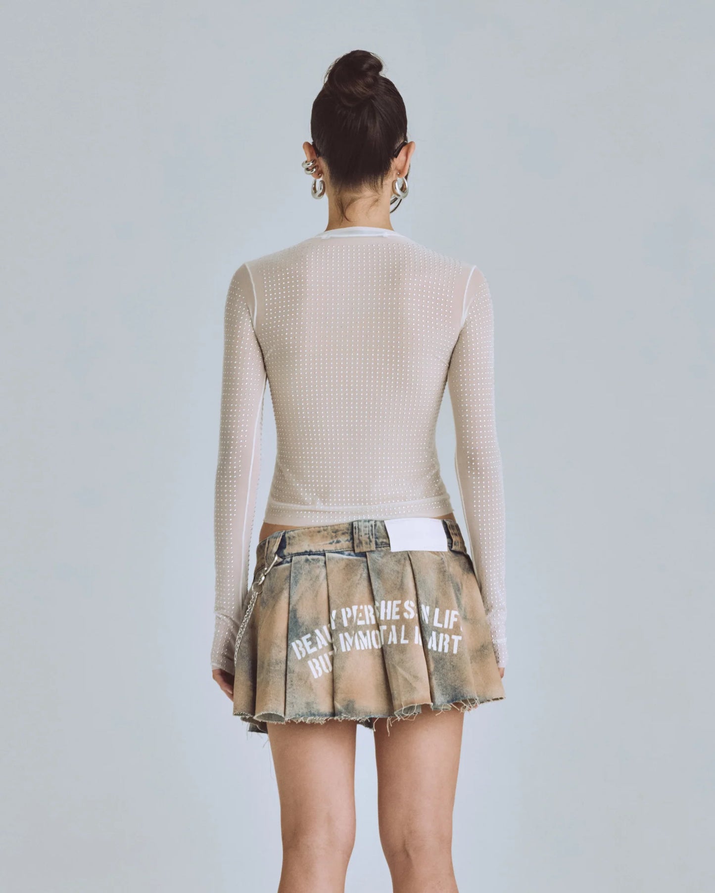 UNDERGOLD: AGNUS RHINESTONE LONGSLEEVE TOP