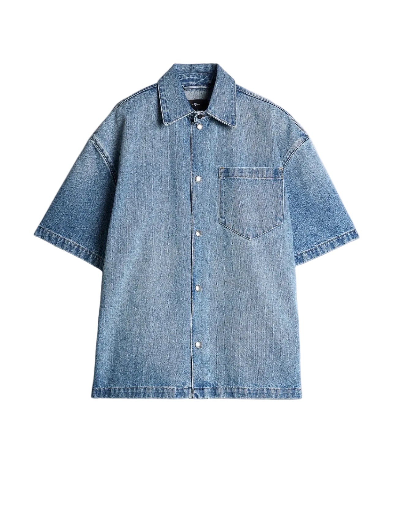 7 For All Mankind Over Camp Blue Denim Shirt