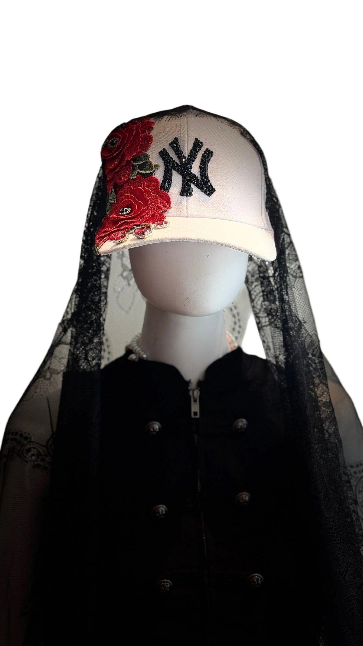 THE BEDAZZLED CAP: NEW YORK RED ROSES
