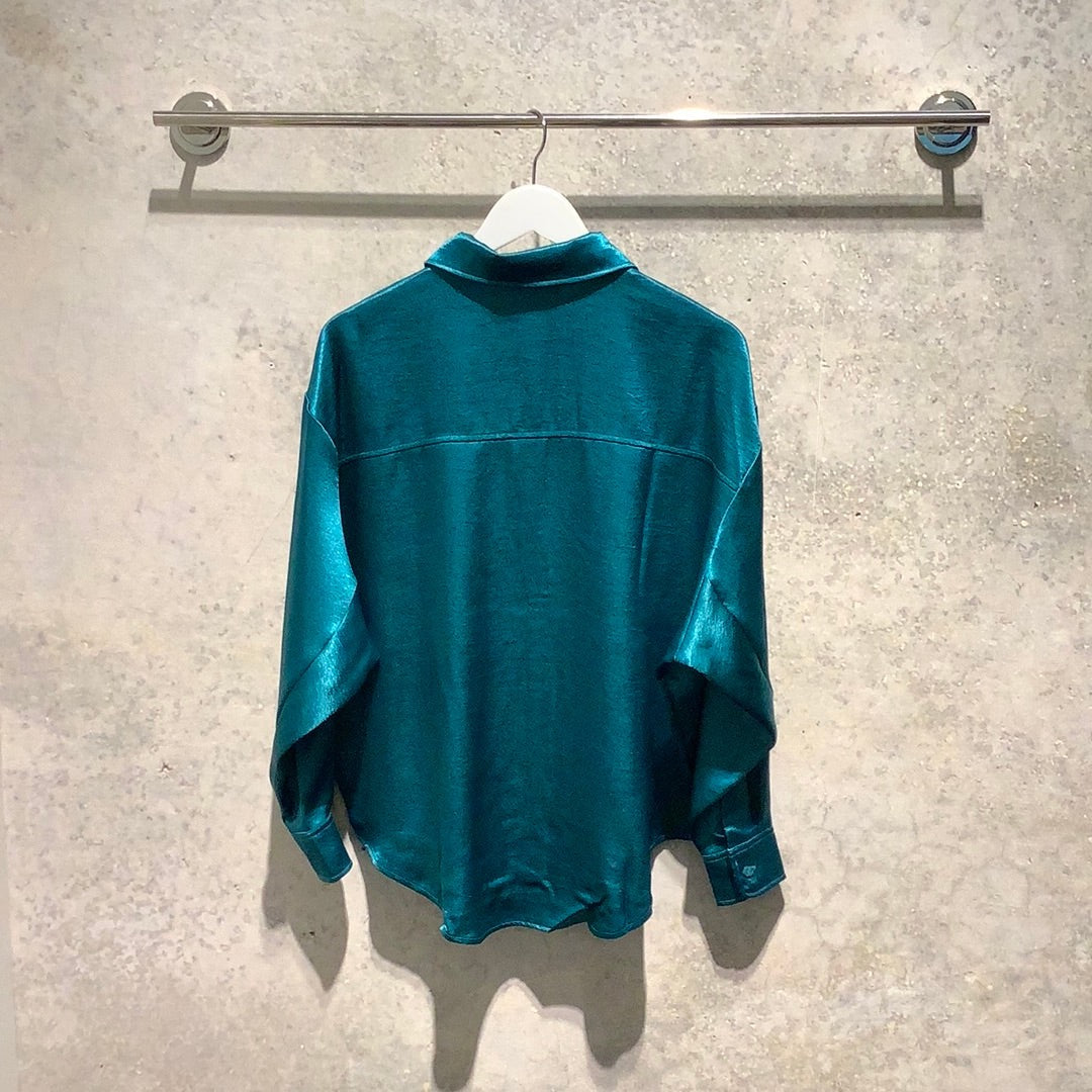 8586: SATIN LONG SLEEVE SHIRT teal