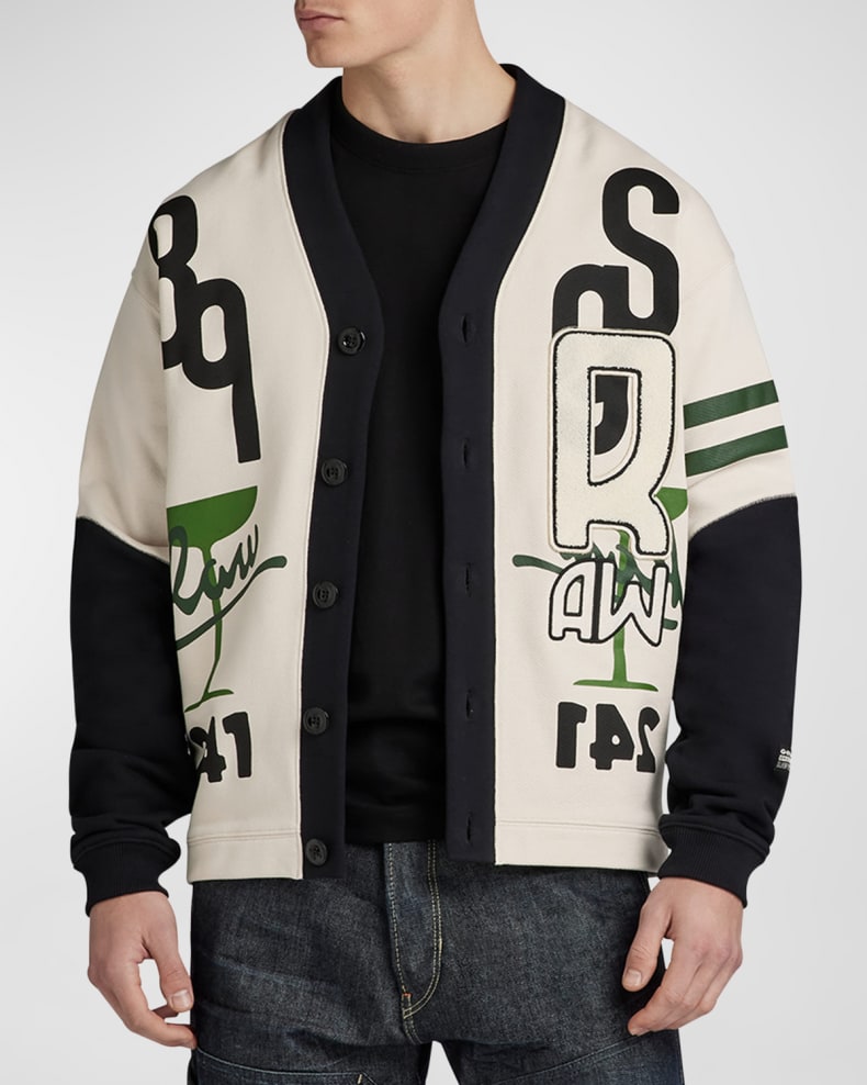 G-STAR RAW: HOLIDAY FELT CARDIGAN (front view on model)
