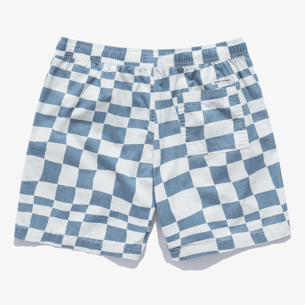 BANKS JOURNAL SPACEY CHAMBRAY CHECKERED SHORTS - 8586 (back view)