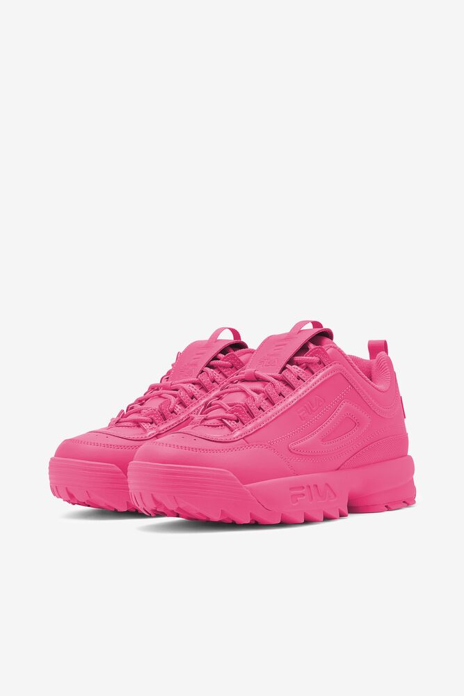 FILA WOMENS DISRUPTOR 2 PINK CHUNKY SNEAKERS - 8586