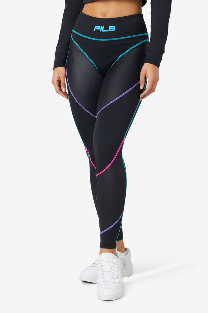 FILA WOMENS BLACK LOGO LEGGING - 8586