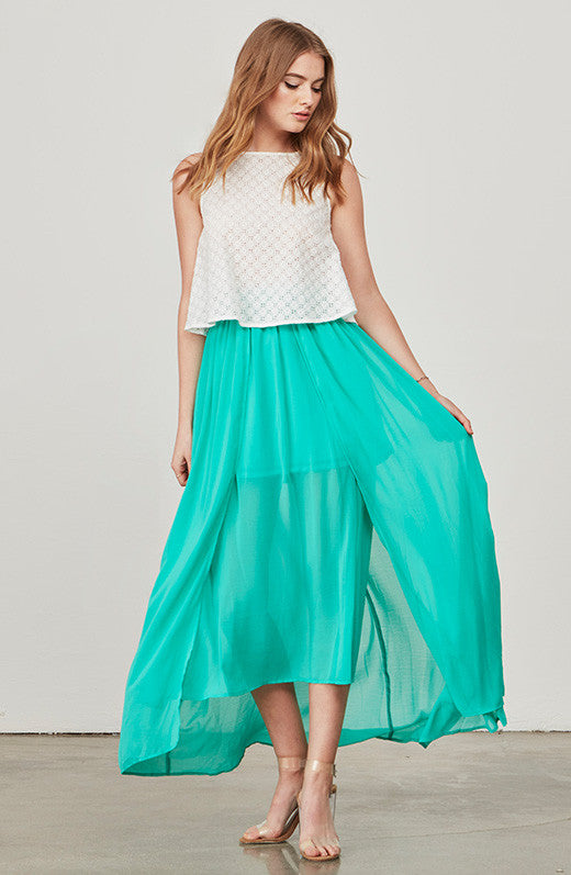 JACK BY BB DAKOTA: VITINA CRINKLE GAUZE MAXI SKIRT - 85 86 eightyfiveightysix