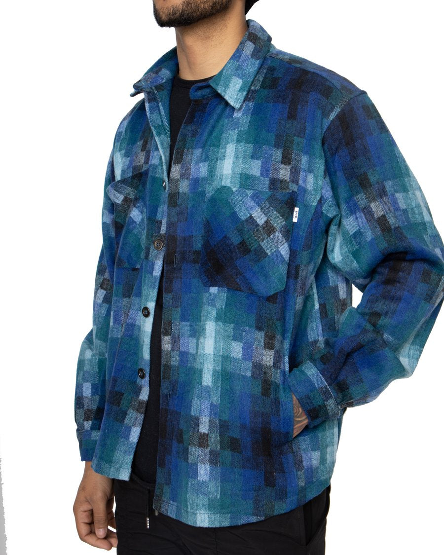 EPTM BLUE PIXELATED FLANNEL SHIRT - 8586