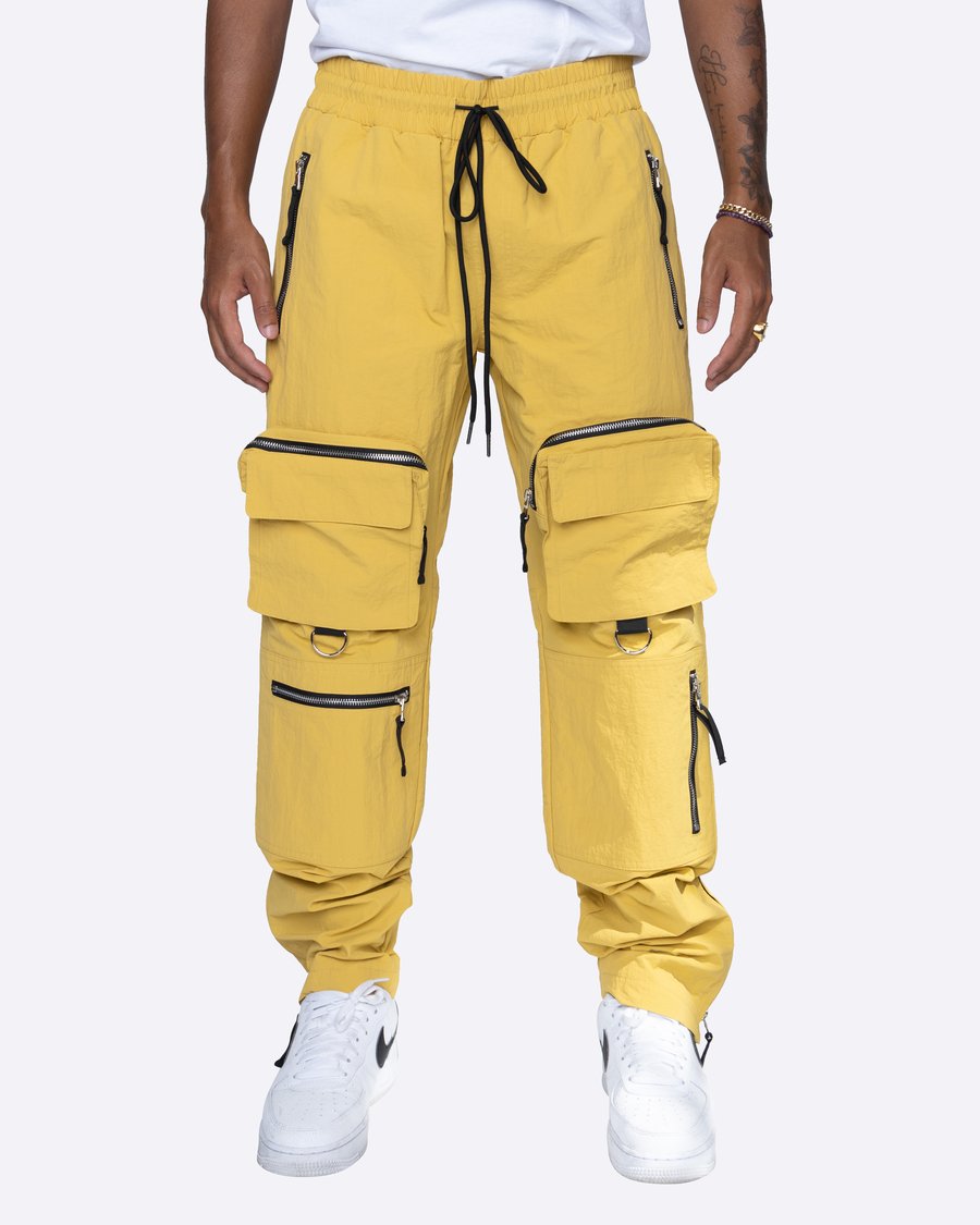 EPTM CONTRAST ZIPPER CARGO PANTS LIME - 8586