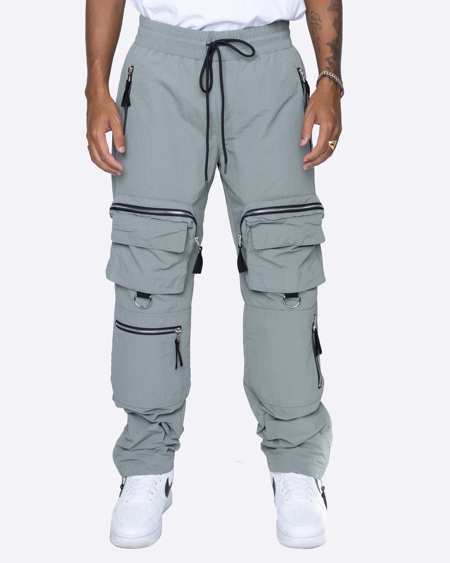 EPTM MENS CONTRAST ZIPPER CARGO PANTS SAGE- 8586