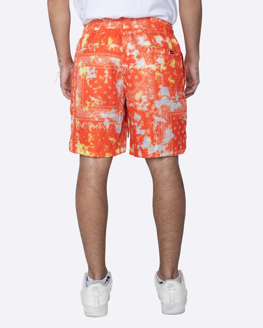 EPTM MEN'S ORANGE SWIM SHORTS BANDANA PRINT - 8586