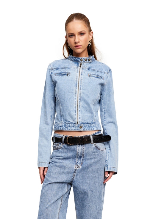 LIONESS BELLA MOTO JACKET - 8586(front view on model)