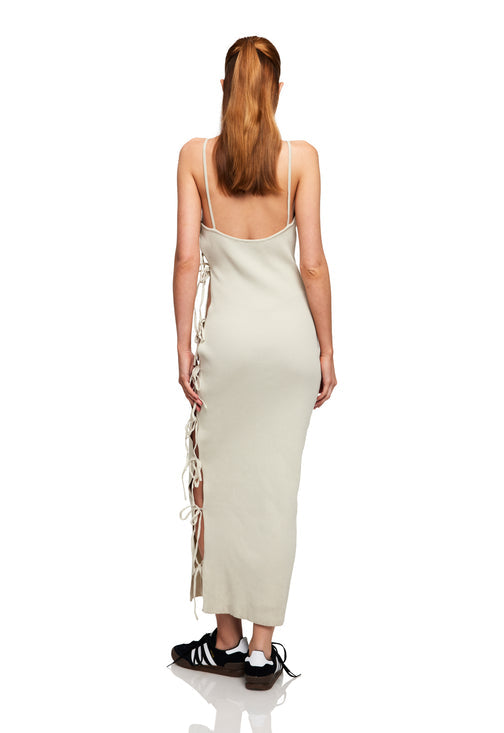 LIONESS: CITY OF ANGELS MIDI DRESS BONE (back view)