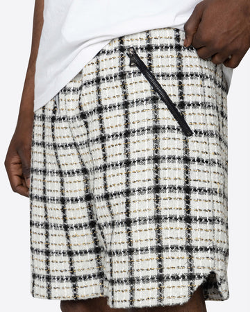 EPTM: TWEED TRUCKER SHORTS WHITE