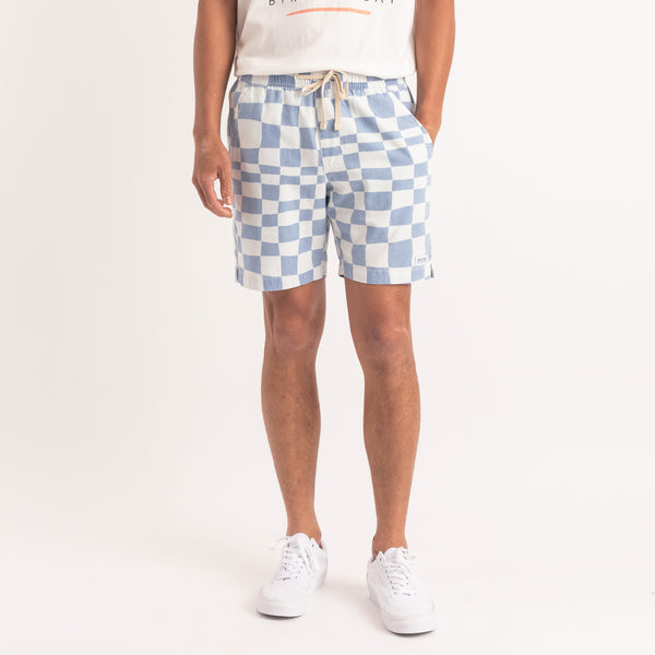 BANKS JOURNAL SPACEY BLUE WHITE SHORTS 8586 (on model)