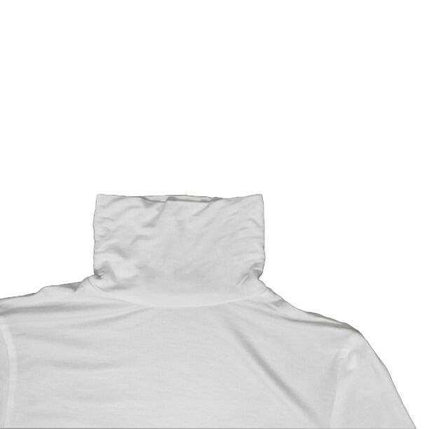 WOMENS WHITE LONG SLEEVE TURTLENECK CROP TOP - 8586