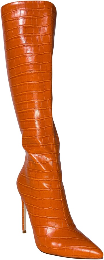 AZALEA WANG: FAUX CROCODILE KNEE HIGH BOOTS