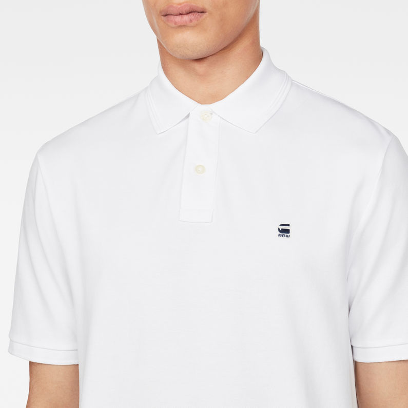 G-STAR: DUNDA SLIM FIT POLO SHIRT WHITE