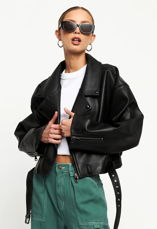 Women's vegan 2025 moto jacket
