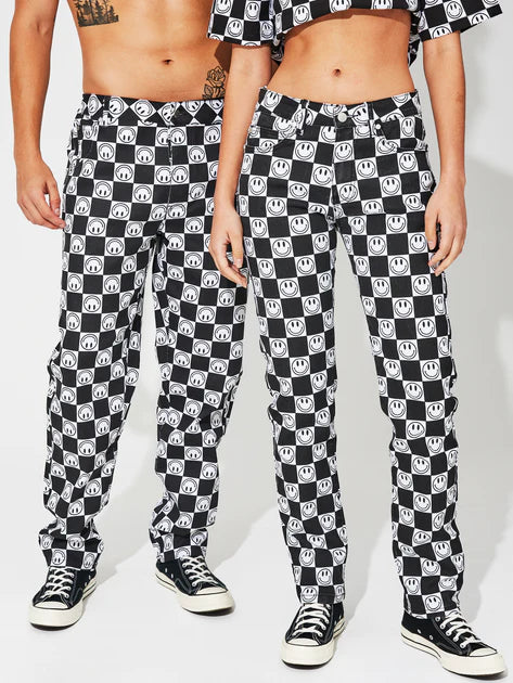 WESC: HAPPY FACE CHECKERED PANTS
