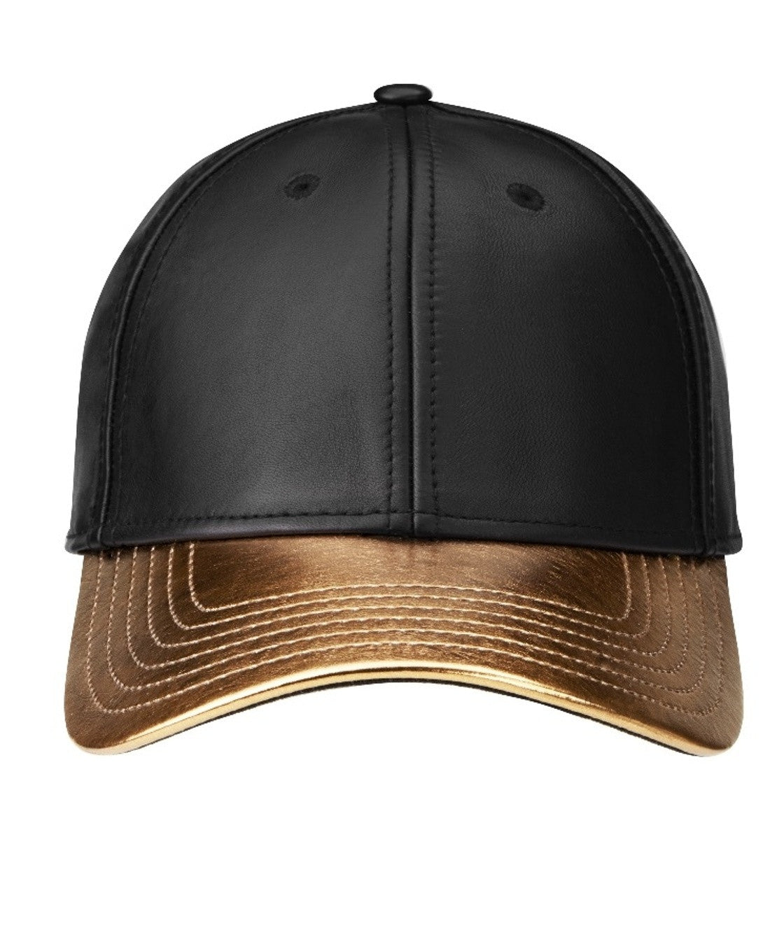 GENTS : BLACK AND GOLD LEATHER HAT - 85 86 eightyfiveightysix