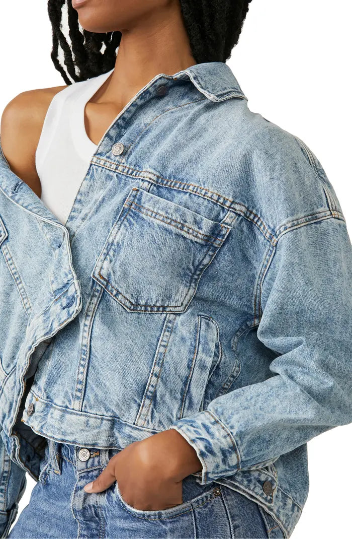 FREE PEOPLE: OPAL SWING DENIM JACKET