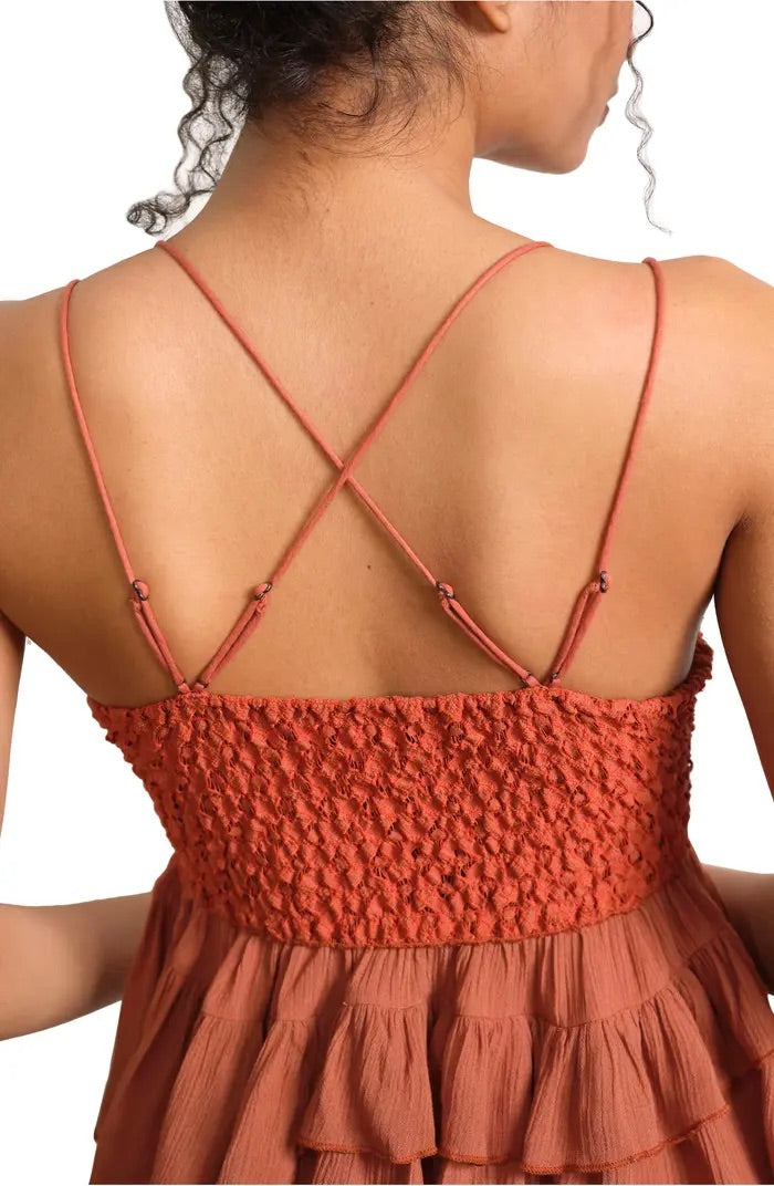 FREE PEOPLE WINDING ROADS ADELLA CAMI SHIRT - 8586