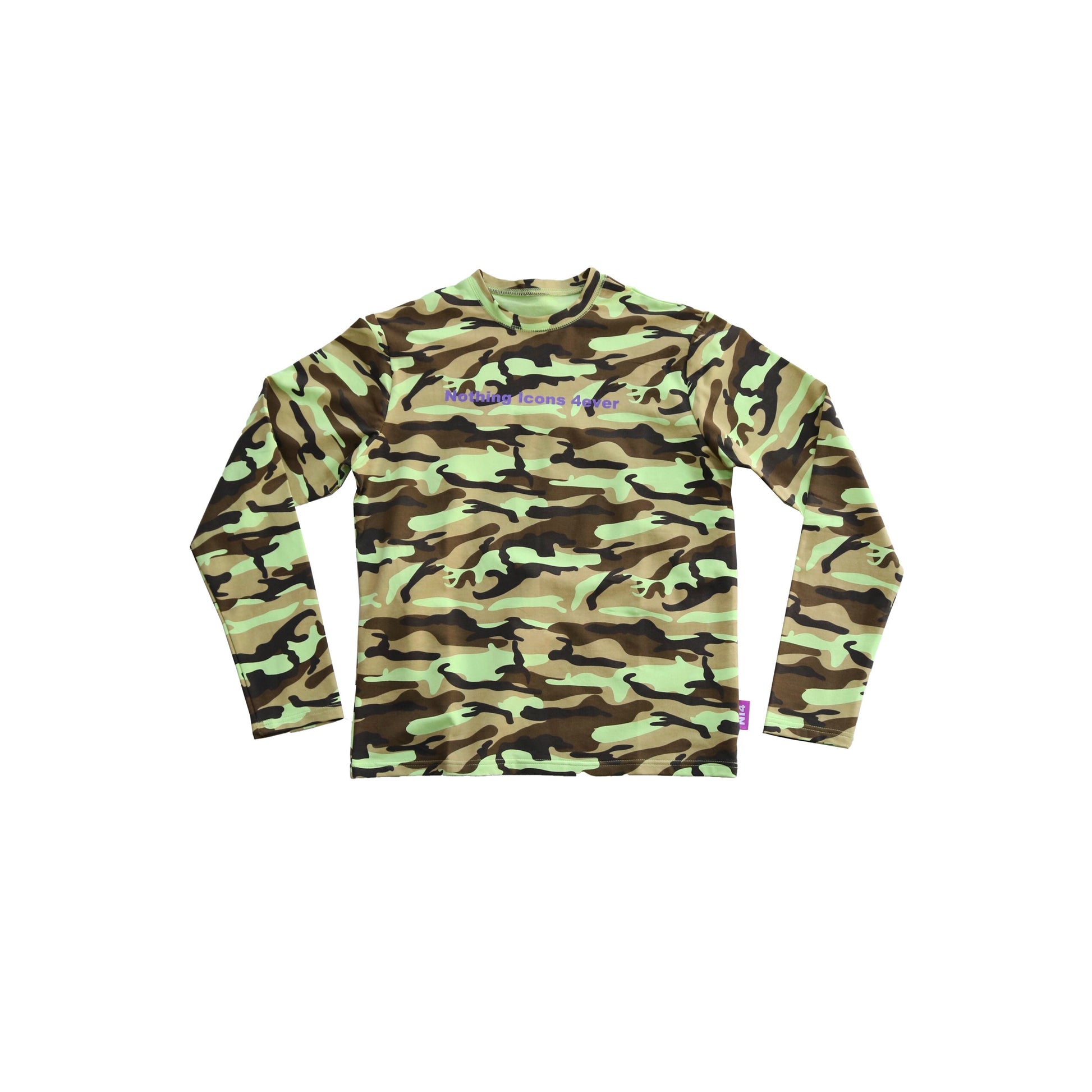 mens lime green camo tee - 8586 (front view)