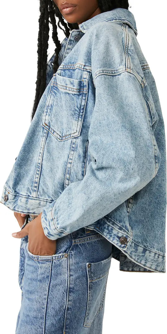 FREE PEOPLE: OPAL SWING DENIM JACKET