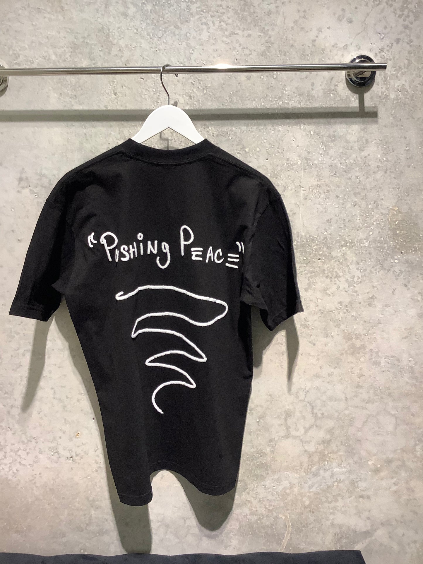 CLASS DISMISSED: PUSHING PEACE T-SHIRT BLACK (back view)