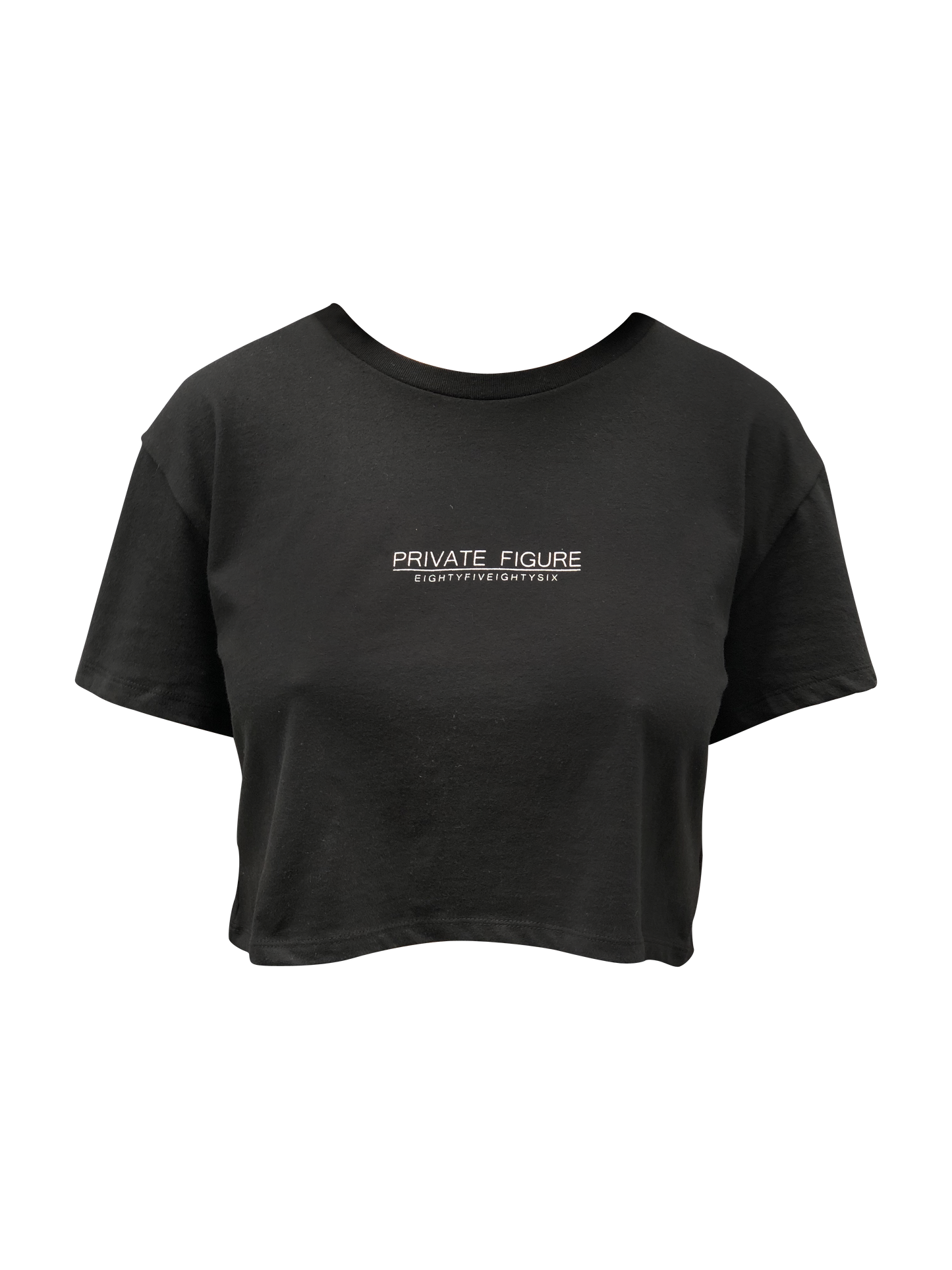 8586: PRIVATE FIGURE SHORT SLEEVE CROP T-SHIRT
