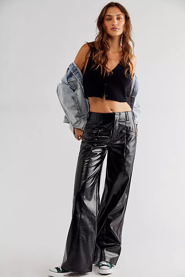 Free People Star Crossed Lovers Vegan Straight Leg Pants