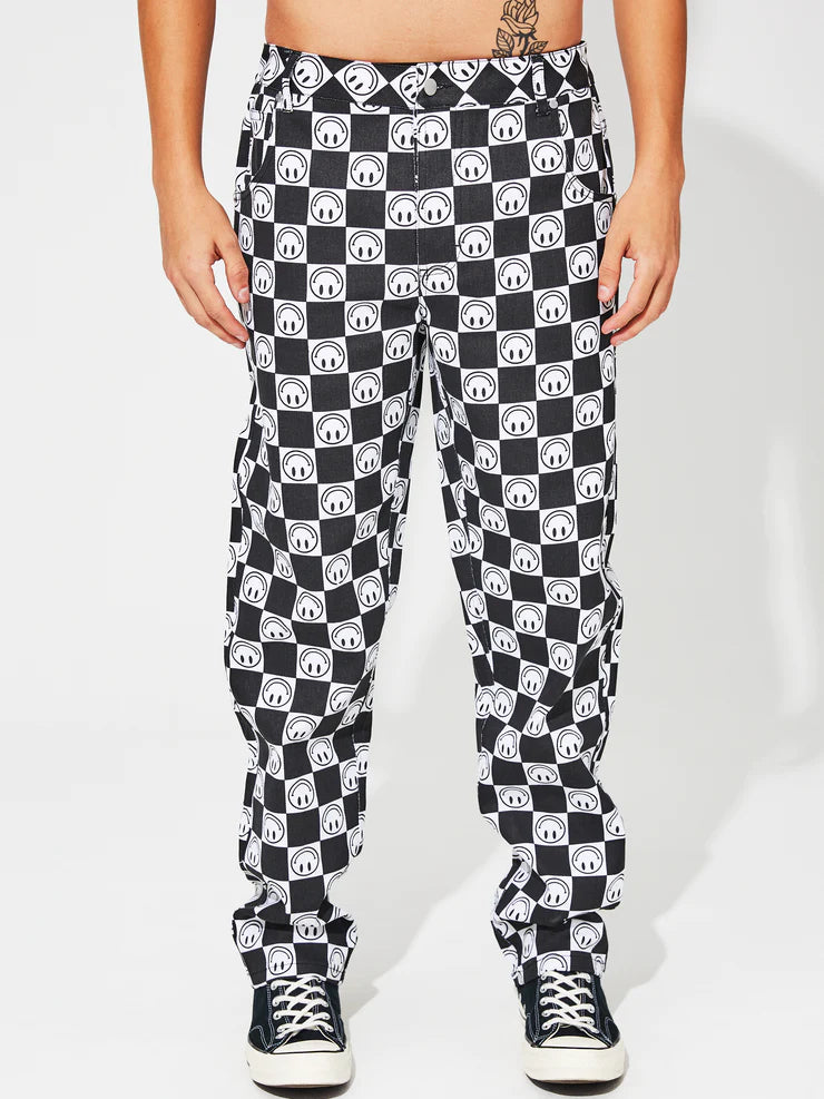 WESC: HAPPY FACE CHECKERED PANTS