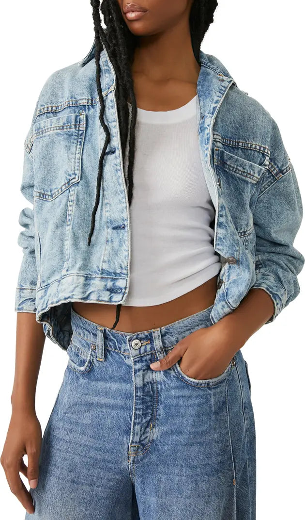 FREE PEOPLE: OPAL SWING DENIM JACKET