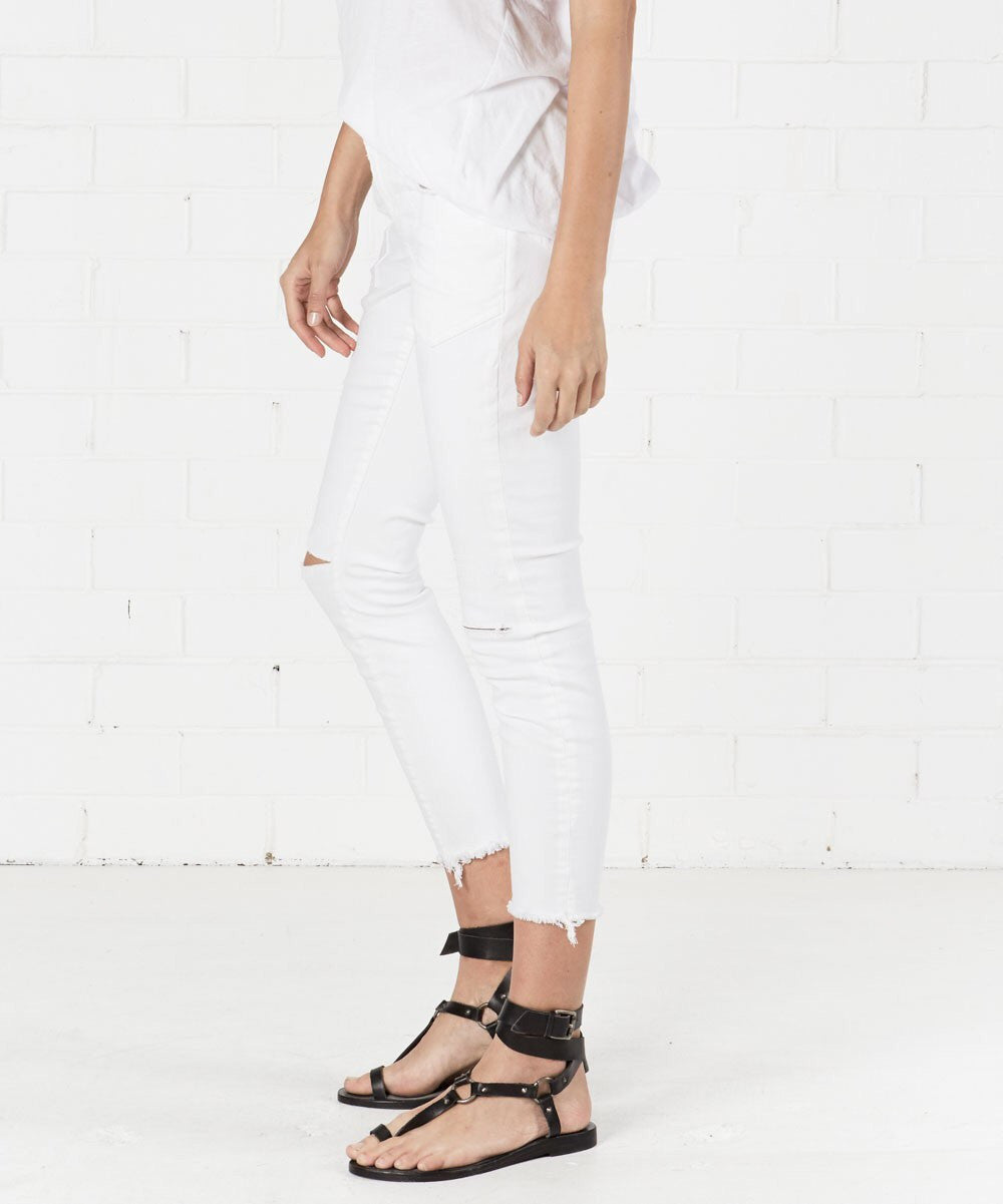 ONE TEASPOON: PREMIUM WHITE FREEBIRDS II SKINNY JEANS - 85 86 eightyfiveightysix