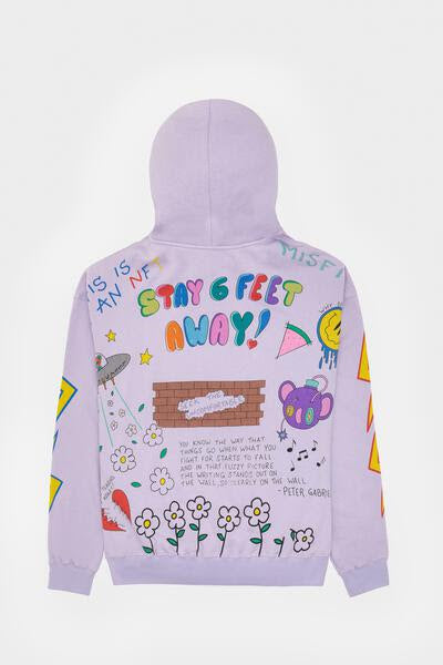 KUWALLA: LILAC MASH UP HOODIE (back view)