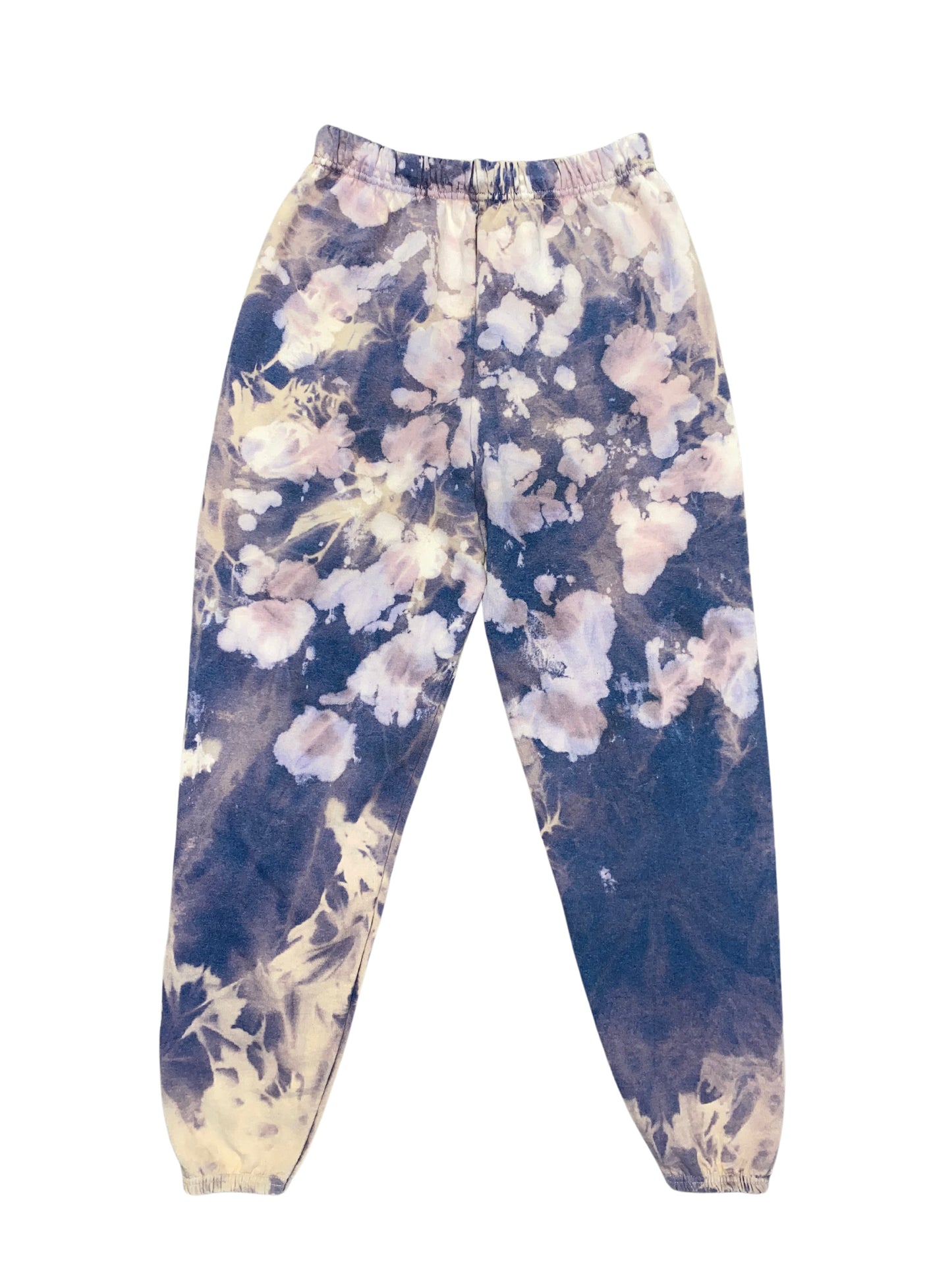 WOMENS TIE DYE BAGGY FIT SWEATS INDIGO CREAM - 8586