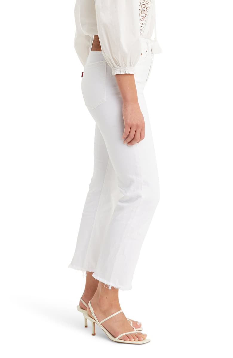WOMENS LEVIS STRAIGHT LEG RAW HEM CROP WEDGIE JEANS - 8586