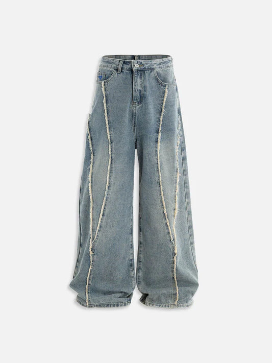 AELFRIC EDEN: BAGGY FRINGE JEANS