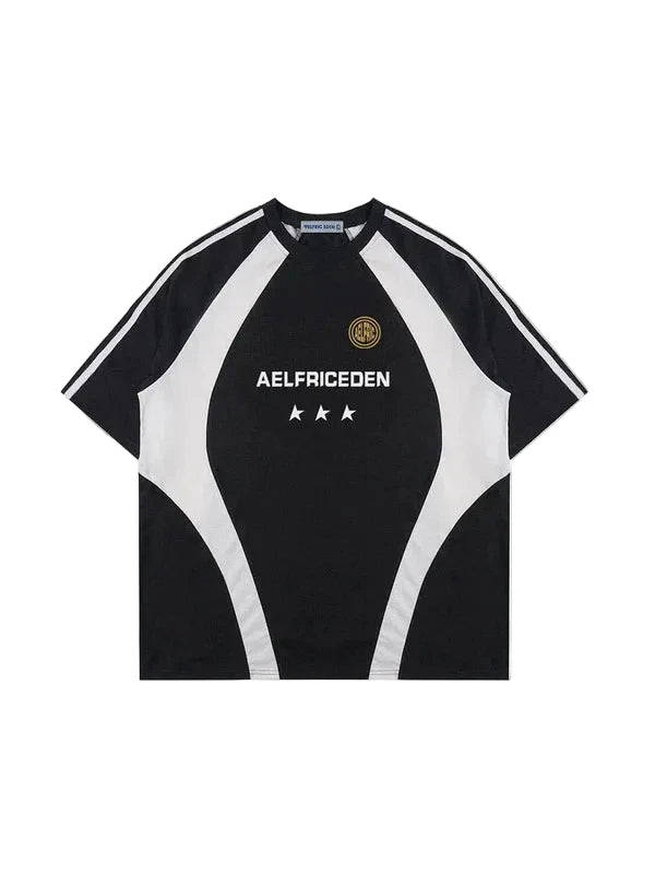 AELFRIC EDEN: PATCHWORK CONTRAST SOCCER JERSEY