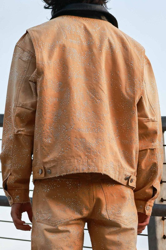 FIRST ROW: ALLOVER RHINE STONE WORKWEAR JACKET – 85 86