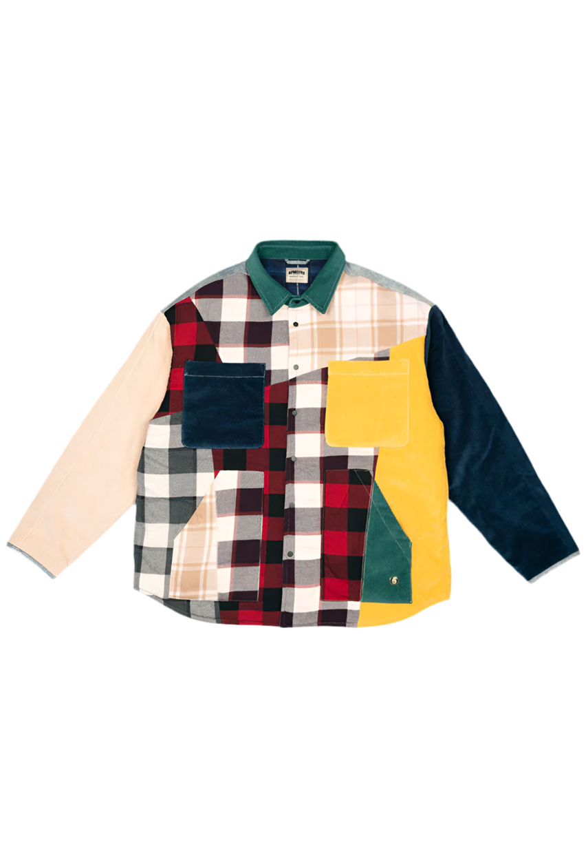 ALPHASTYLE: DUBHE PATCHWORK SHIRT