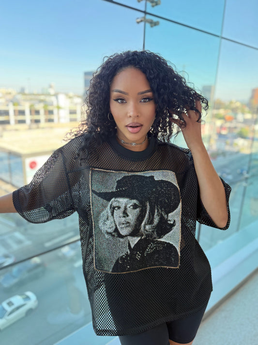 ANGEL GENTLE: BEYONCE CARTER TAPESTRY JERSEY TOP
