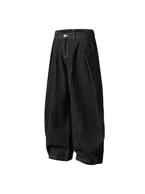 AELFRIC EDEN: PINSTRIPE BAGGY JEANS